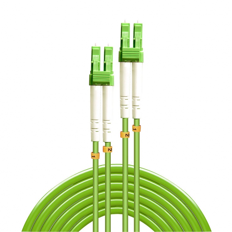Imagine Cablu fibra optica duplex Multimode LC - LC OM5 verde 15m, Lindy L46315